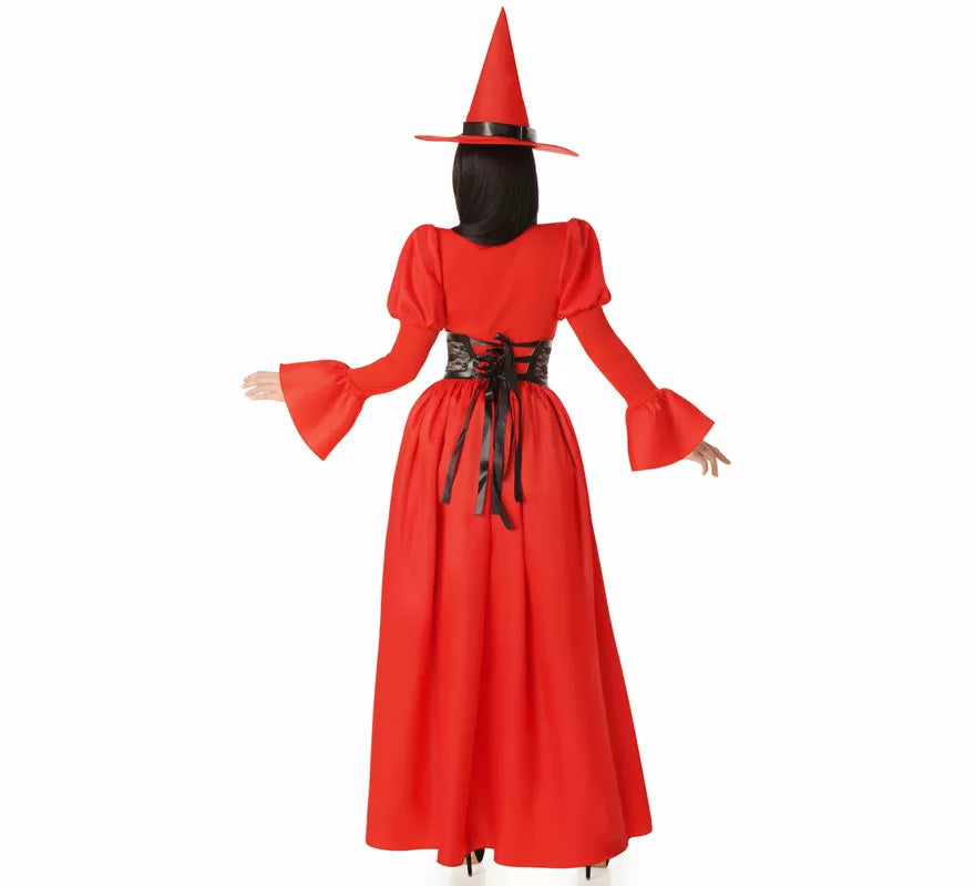 Translation missing: es.Disfraz de Bruja rojo con Corset para mujer