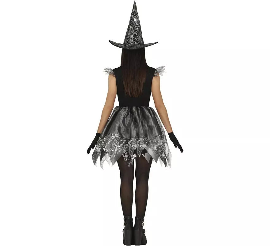 Disfraz de Bruja Spiderweb plateada para adolescente