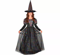 Disfraz de Bruja Telarañas multicolor para niña