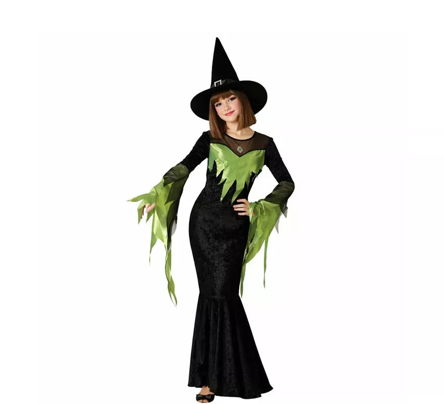 Translation missing: es.Disfraz de Bruja Verde Elegante para mujer