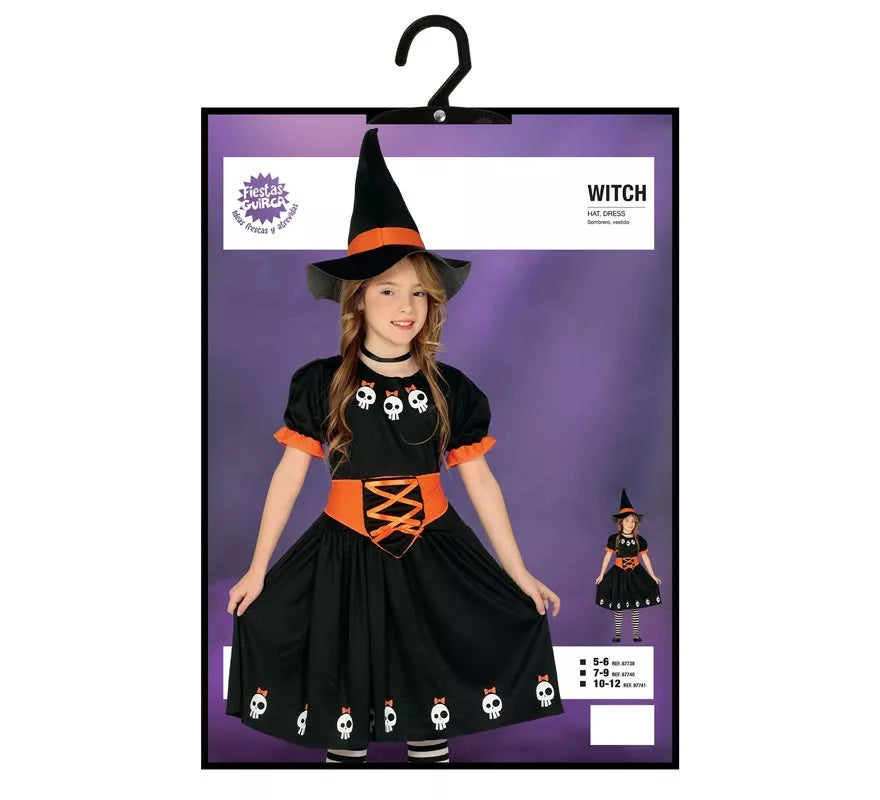 Translation missing: es.Disfraz de Brujita Calaveras para niña