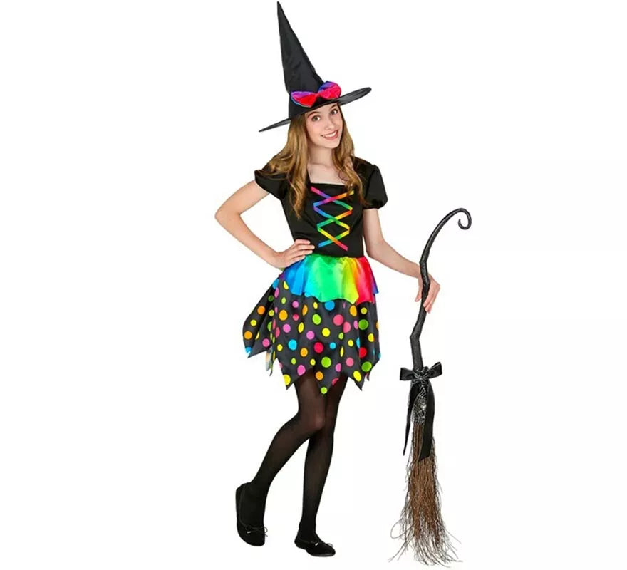Disfraz de Brujita multicolor para niña