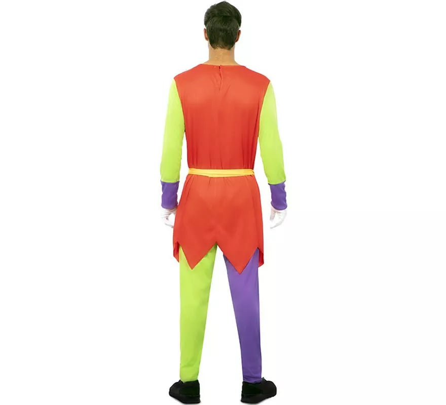 Translation missing: es.Disfraz de Bufón multicolor con antifaz para hombre