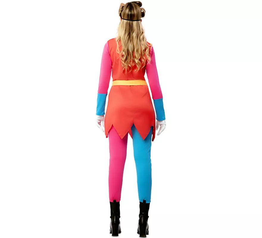 Translation missing: es.Disfraz de Bufona multicolor con antifaz para mujer