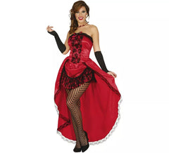 Disfraz de Burlesque Can-can rojo para mujer