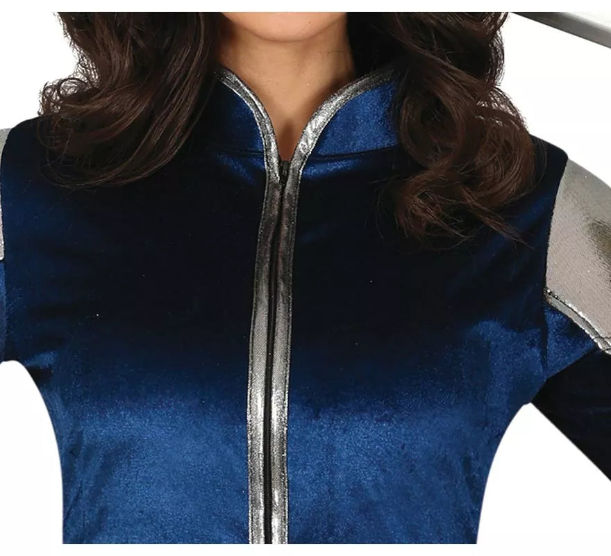 Translation missing: es.Disfraz de Guerrera Medieval azul y plateado para mujer