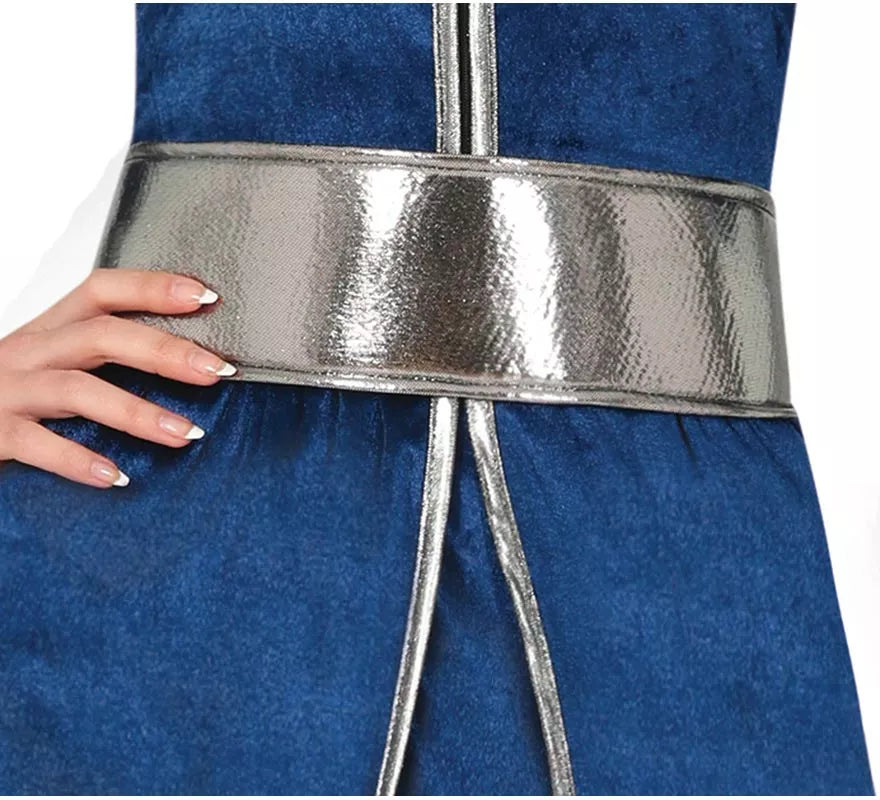 Translation missing: es.Disfraz de Guerrera Medieval azul y plateado para mujer