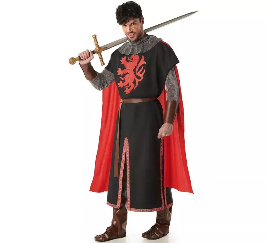 Translation missing: es.Disfraz de Caballero Medieval León negro para hombre
