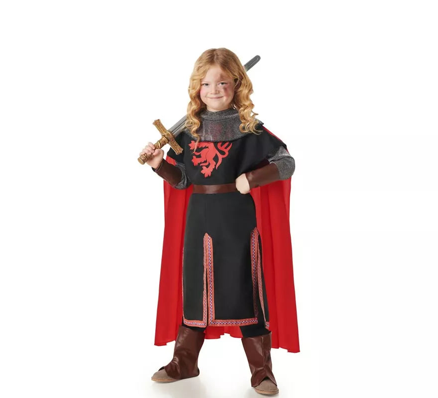 Translation missing: es.Disfraz de Caballero Medieval León negro para niños