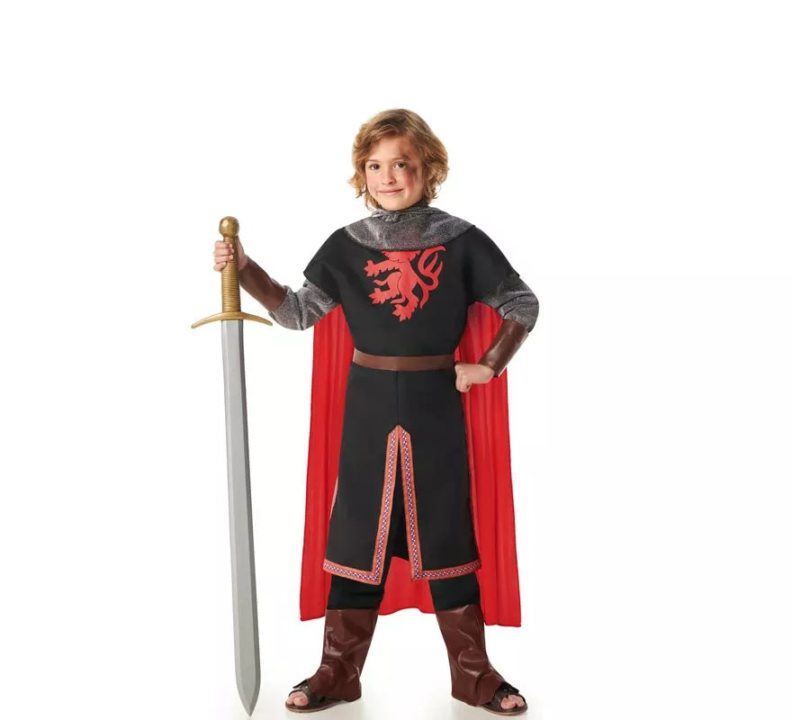 Translation missing: es.Disfraz de Caballero Medieval León negro para niños