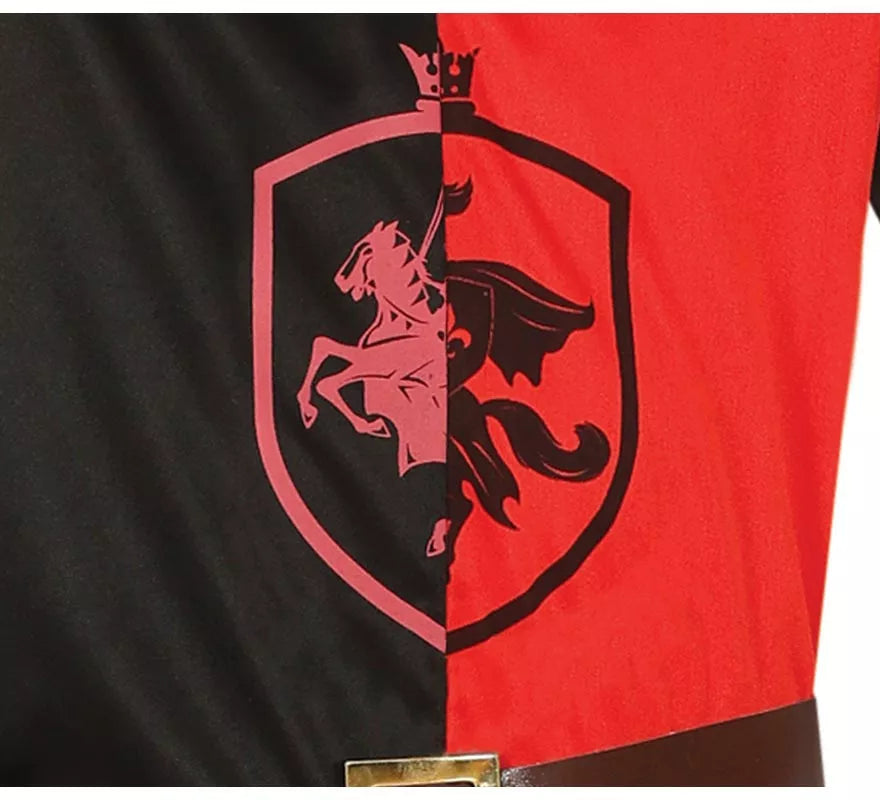 Translation missing: es.Disfraz de Caballero Medieval rojo y negro para niño
