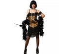 Disfraz de Cabaret negro y dorado para mujer