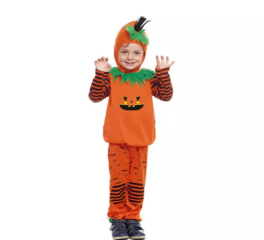 Translation missing: es.Disfraz de Calabaza a rayas con gorro para bebé y niños