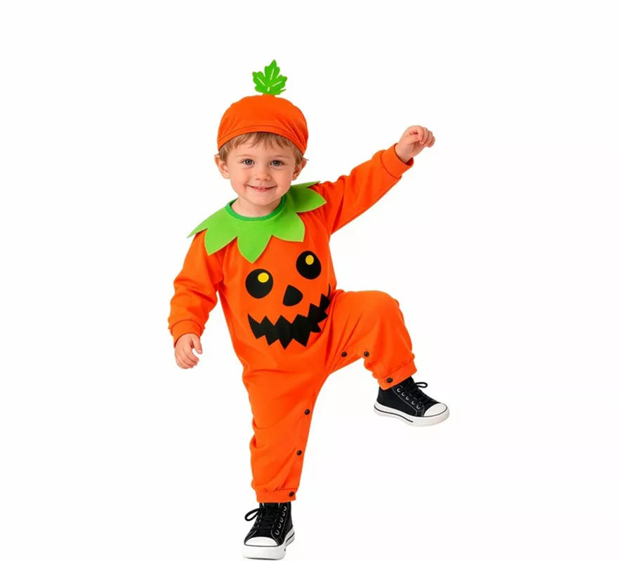 Disfraz de Calabaza con Hoja para bebé