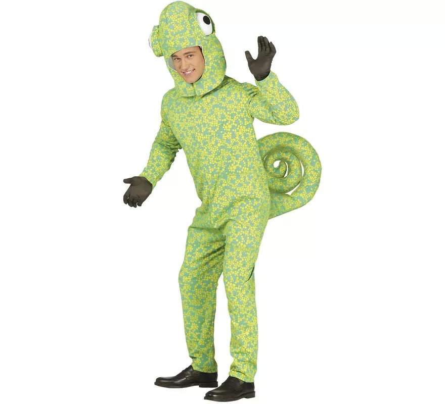 Disfraz de Camaleón verde moteado para hombre