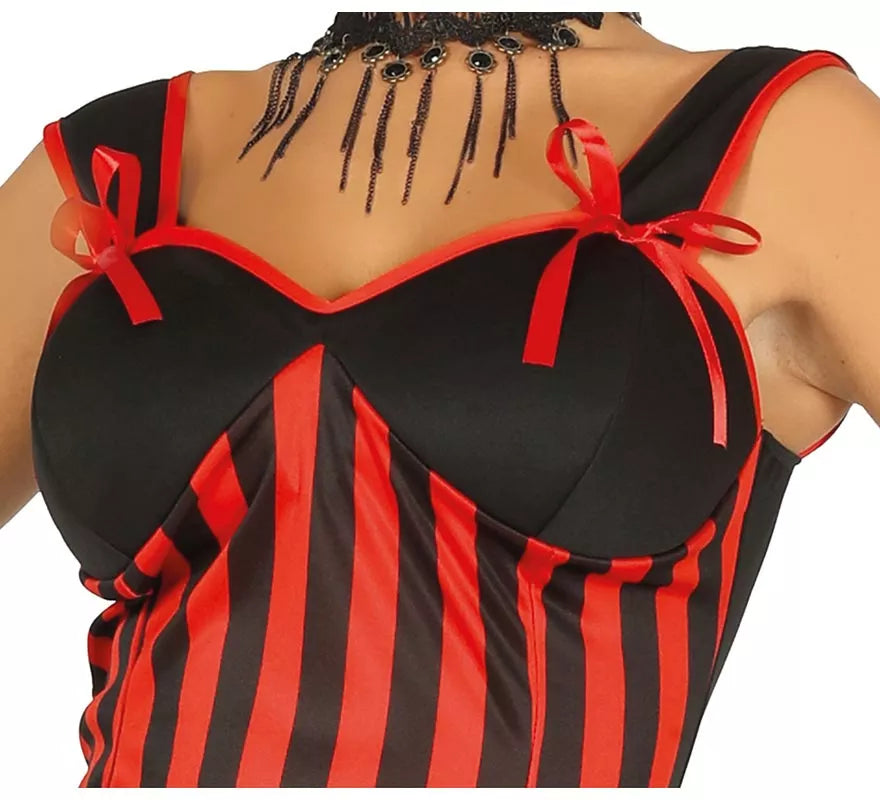 Translation missing: es.Disfraz de Can Can rojo y negro para mujer