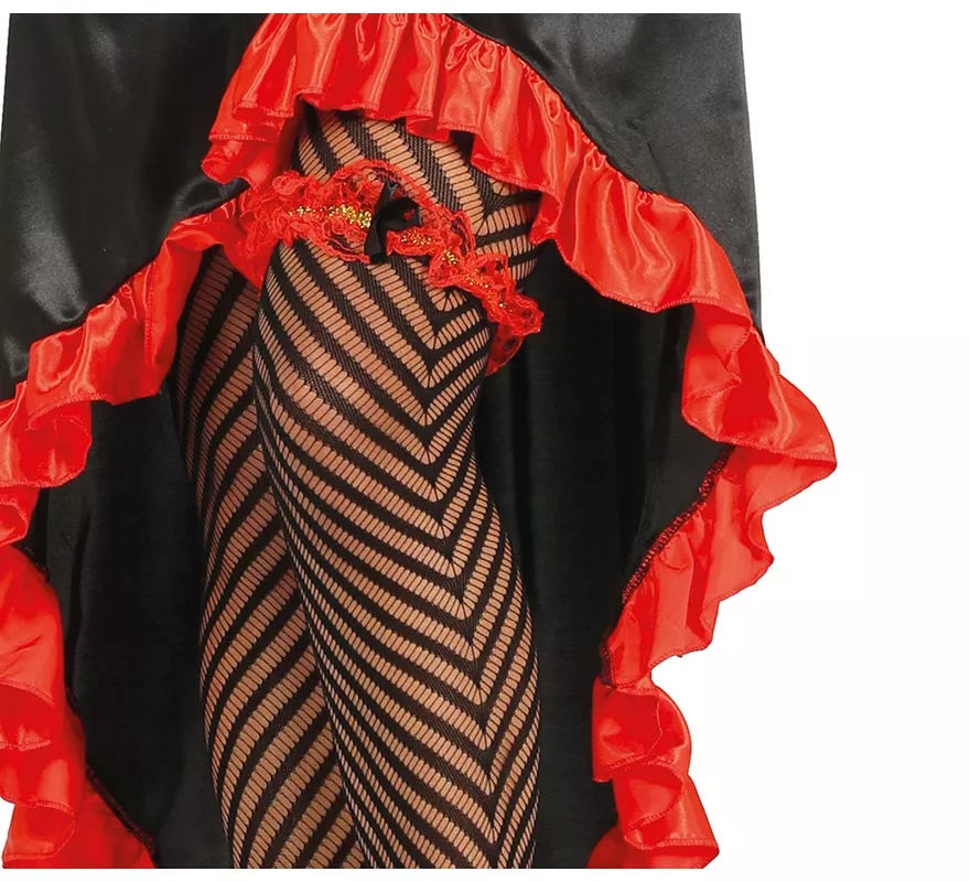 Translation missing: es.Disfraz de Can Can rojo y negro para mujer