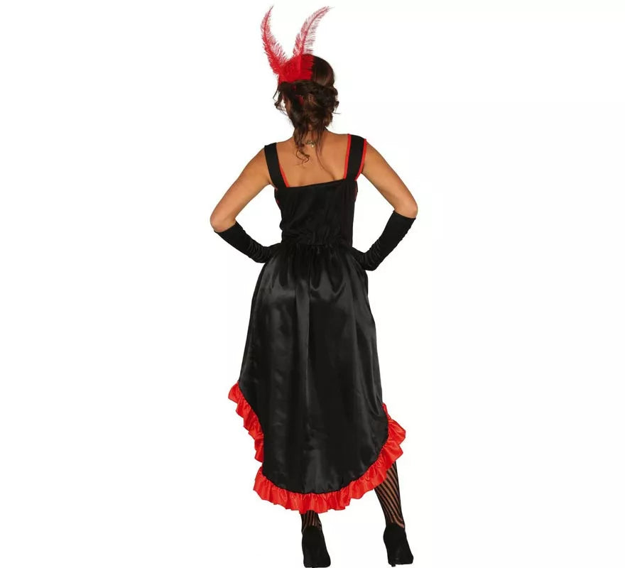 Translation missing: es.Disfraz de Can Can rojo y negro para mujer