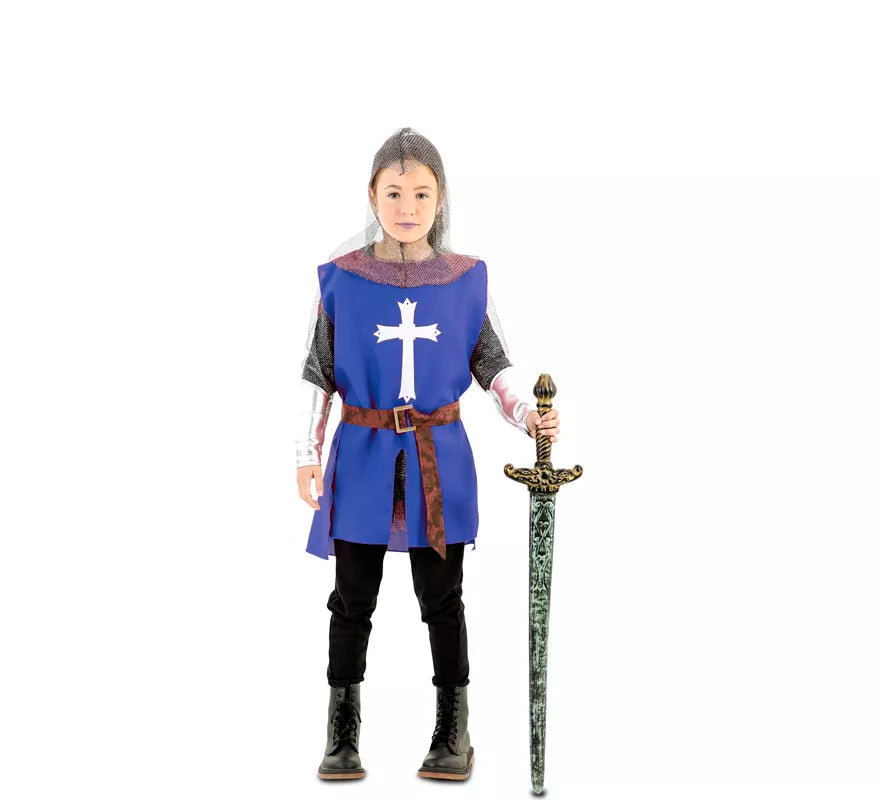 Translation missing: es.Disfraz de Capa Guerrero Medieval Azul para niños