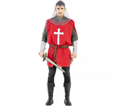 Disfraz de Capa Guerrero Medieval Roja para hombre