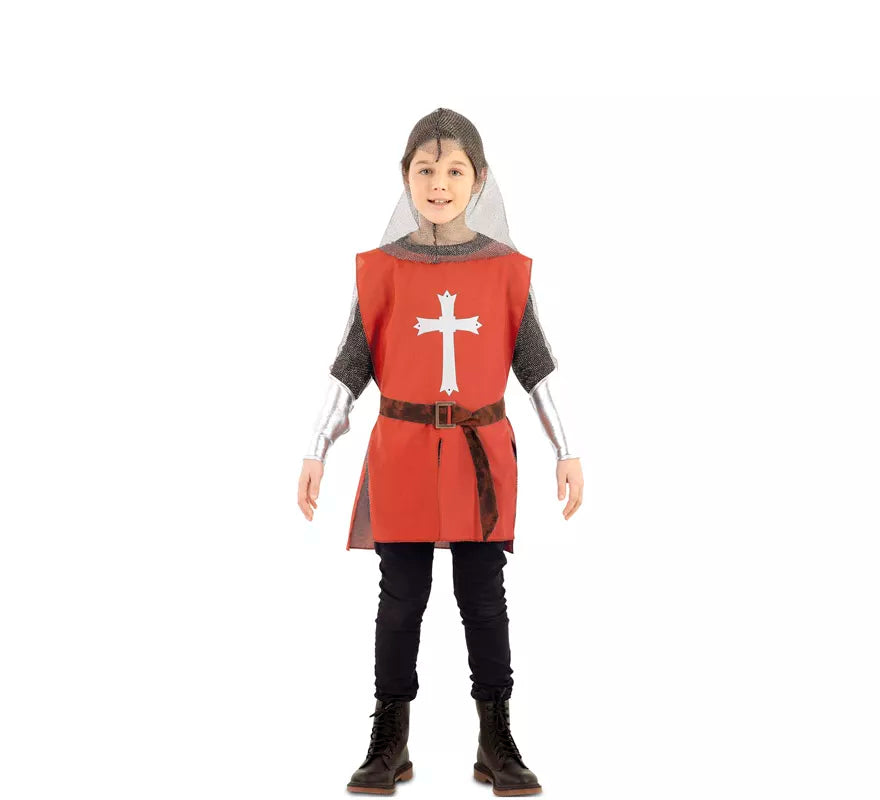 Disfraz de Capa Guerrero Medieval Roja para niños