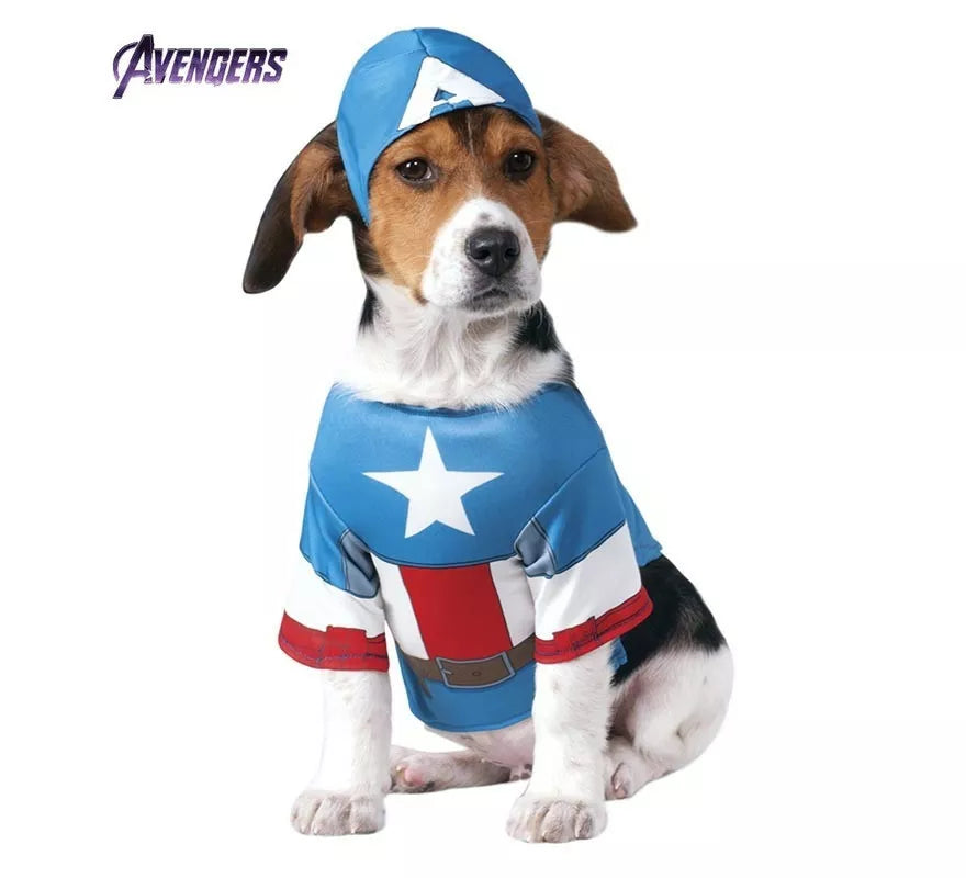 Translation missing: es.Disfraz de Capitán América con gorro para perro