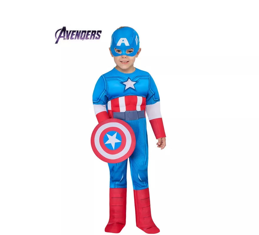 Translation missing: es.Disfraz de Capitán América Deluxe para niño