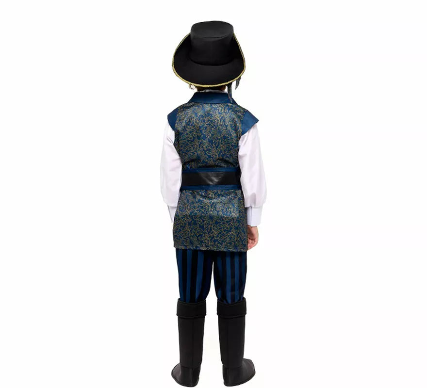 Translation missing: es.Disfraz de Capitán Pirata azul para niño