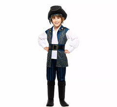 Disfraz de Capitán Pirata azul para niño