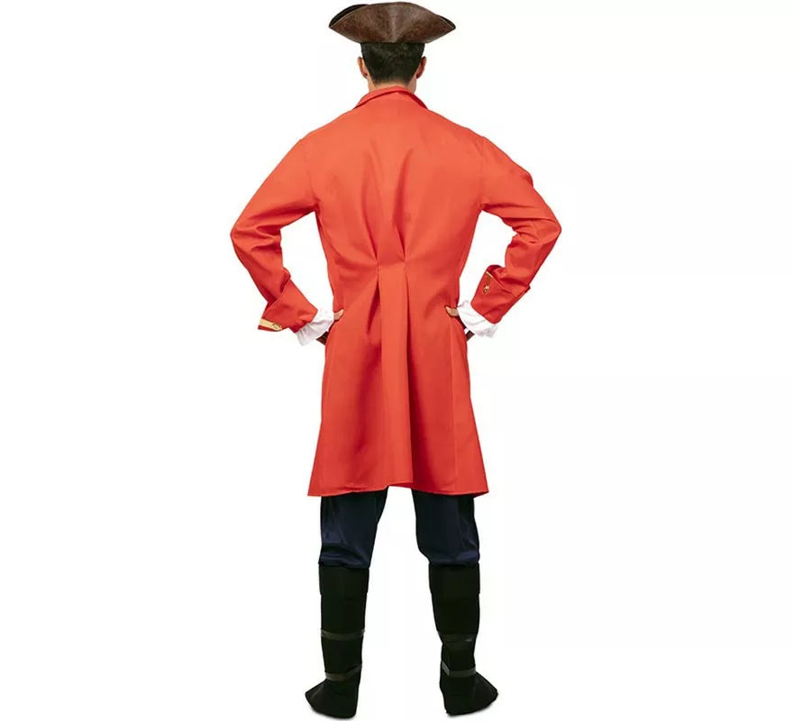 Translation missing: es.Disfraz de Capitán Pirata rojo con cinturón para hombre