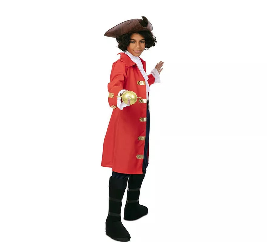 Translation missing: es.Disfraz de Capitán Pirata rojo con cinturón para niño