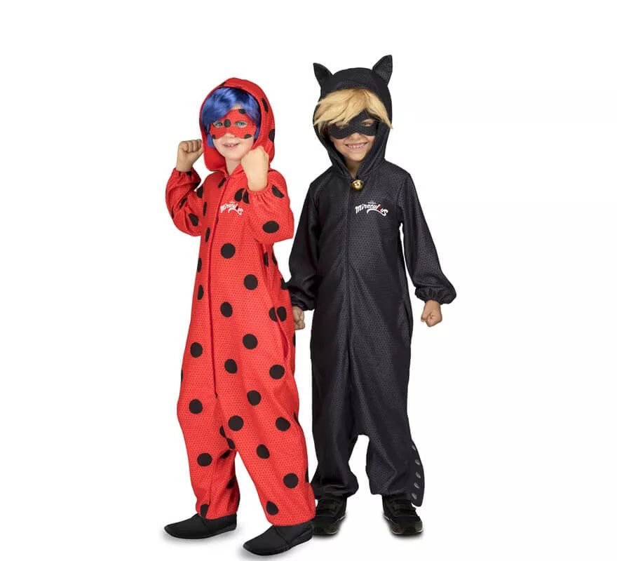 Disfraz de Cat Noir Pijama de Miraculous Ladybug con peluca para niño