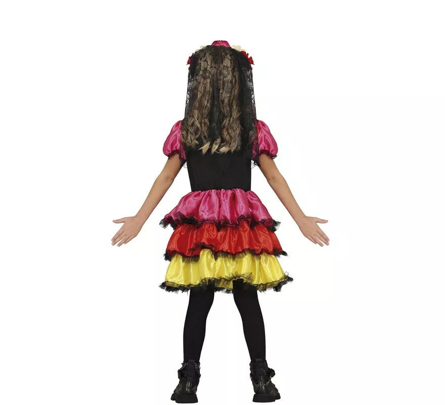 Translation missing: es.Disfraz de Catrina Colores para niña