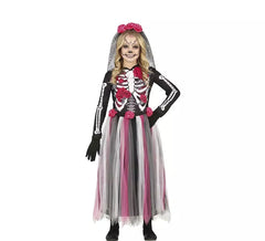 Disfraz de Catrina con Falda Rosas en Tul para niña