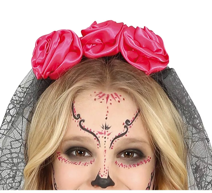 Translation missing: es.Disfraz de Catrina con Falda Rosas en Tul para niña