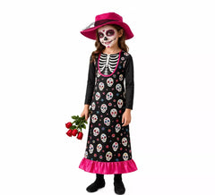 Disfraz de Catrina con Sombrero para niña