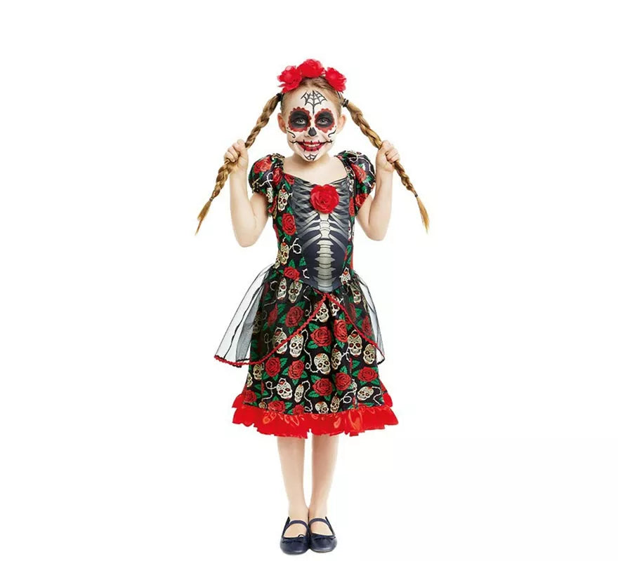 Disfraz de Catrina Día de los Muertos para niña