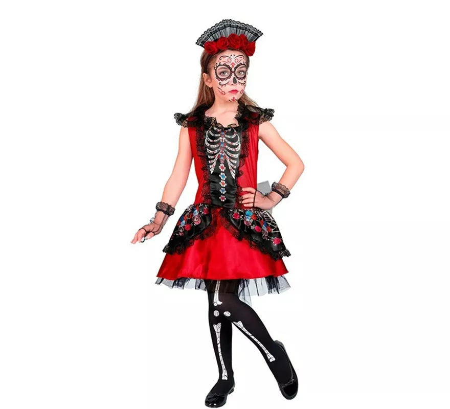 Translation missing: es.Disfraz de Catrina Esqueleto para niña