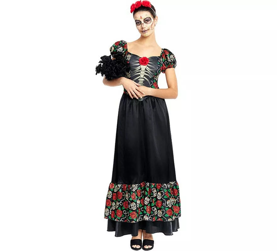 Translation missing: es.Disfraz de Catrina vestido largo negro para mujer