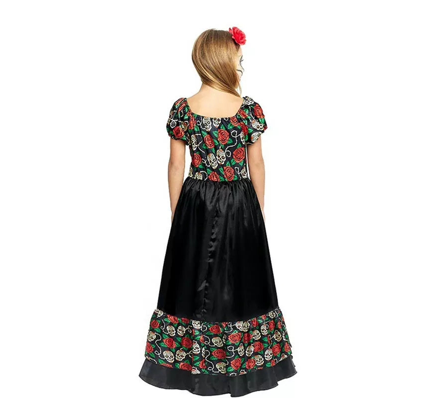 Translation missing: es.Disfraz de Catrina Vestido largo negro para niña
