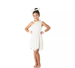 Disfraz de Cavernícola blanco elegante para niña