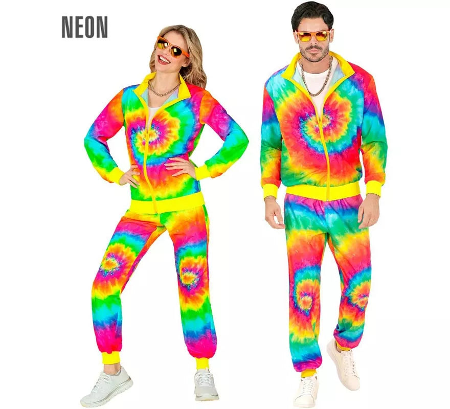 Translation missing: es.Disfraz de Chándal Hippie Psicodélico fluorescente para adulto