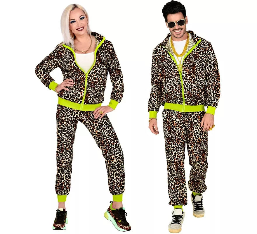 Translation missing: es.Disfraz de Chándal Leopardo Años 80 para adulto