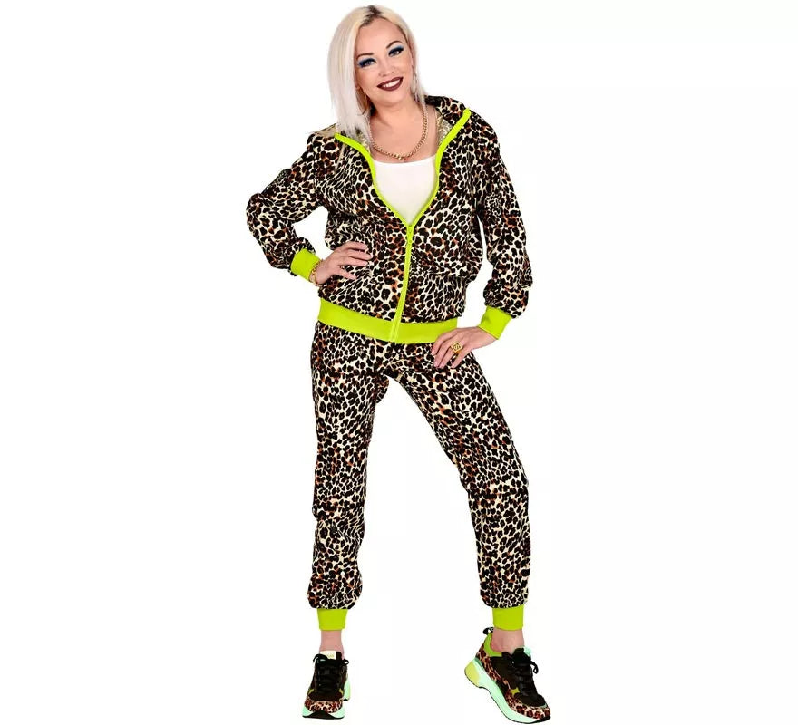 Translation missing: es.Disfraz de Chándal Leopardo Años 80 para adulto