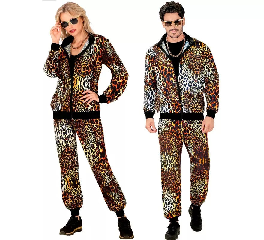 Translation missing: es.Disfraz de Chándal Leopardo Print neón para adulto