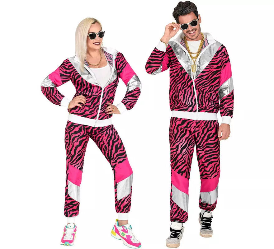 Translation missing: es.Disfraz de Chándal Print Tigre Rosa Años 80 para mujer