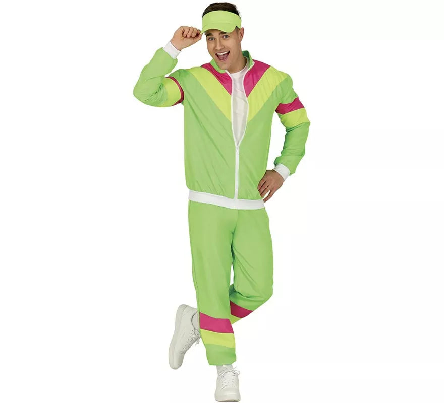 Translation missing: es.Disfraz de Chándal verde y fucsia neón para hombre