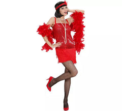 Disfraz de Charleston rojo brillante para mujer