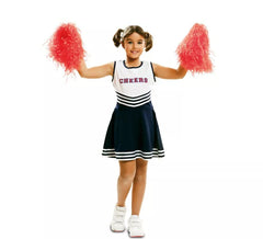 Disfraz de Cheerleader blanco y azul para niña