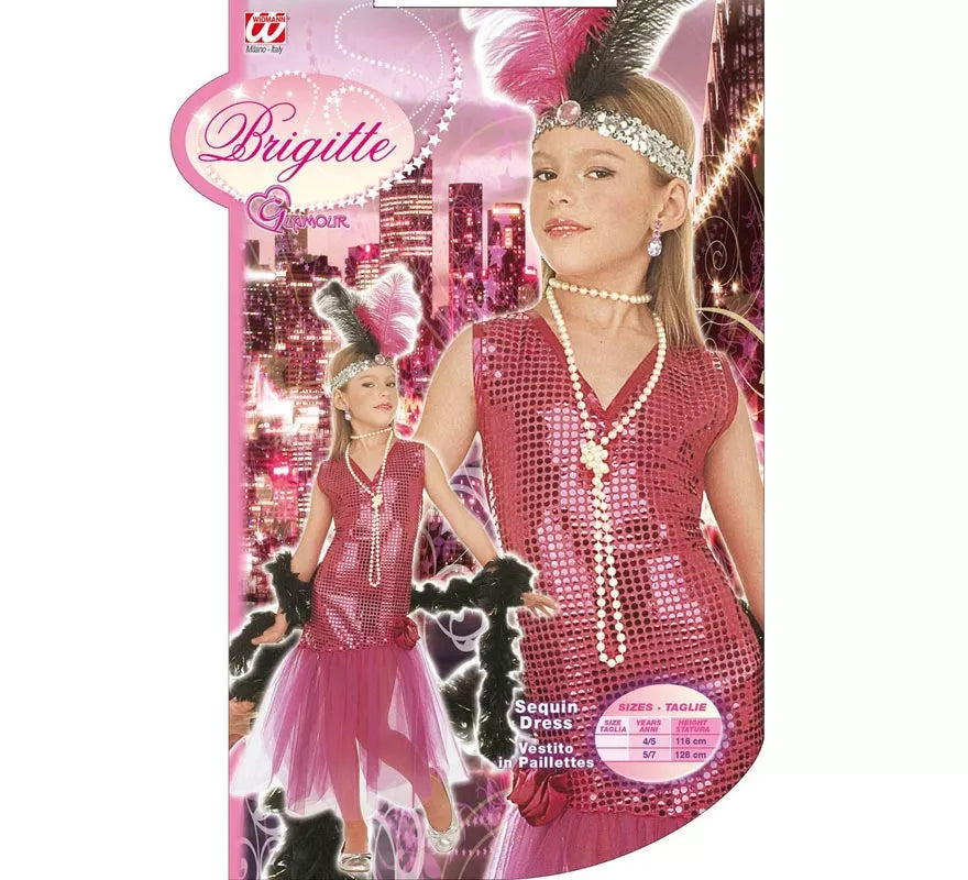 Translation missing: es.Disfraz de Chica Charlestón rosa para niña